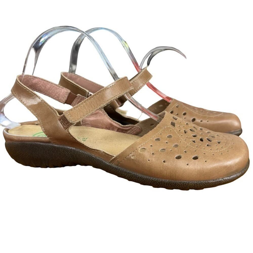 Naot Arataki Slingback Sandals Arizona Tan Leather Closed Toe Shoes Comfort 10